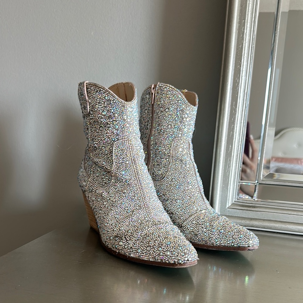 Steve Madden Crystal Embellished Ankle Boots